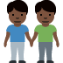 👬🏿 men holding hands: dark skin tone display on Twitter